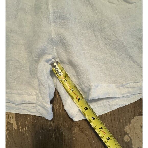 Splendid Iris Women Size Medium White 100% Linen Cuffed Shorts Pockets White - Picture 5 of 9